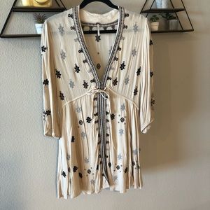 Free People cream patterned shift dress